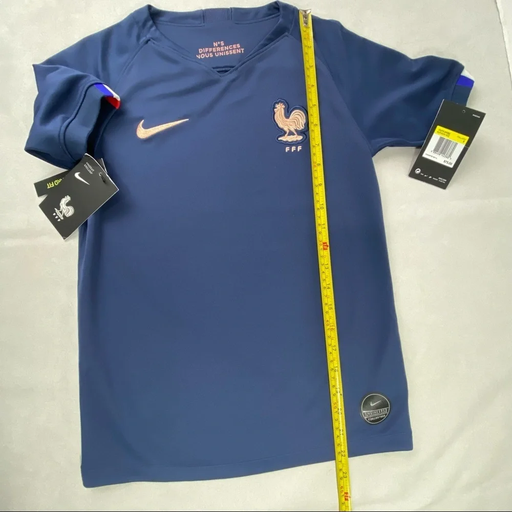 NWT Nike France FIFA 19 World Cup Home Youth Unisex Jersey Soccer Blue Size S - Picture 6 of 6